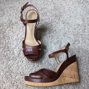 Antonio Melani brown wedges - size 7